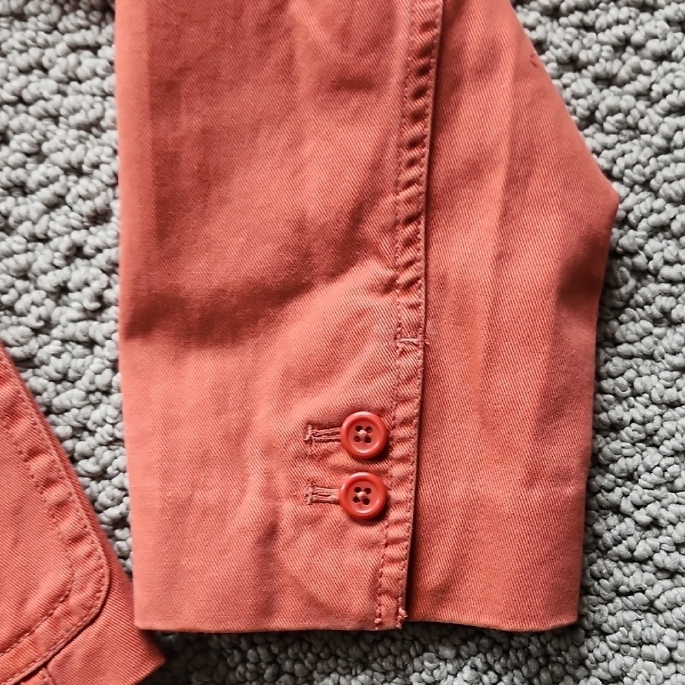 J Crew Women's Terracotta Single Button Pocketed Long-Sleeved Blazer Jacket M - Picture 4 of 10